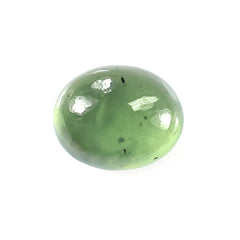 GREEN SERPENTINE PLAIN OVAL CAB 10X8MM 2.57 Cts.