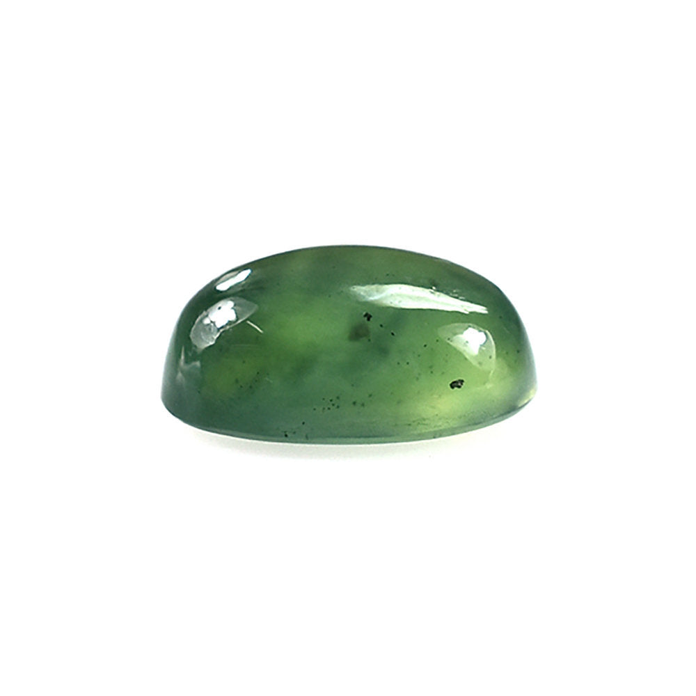 GREEN SERPENTINE PLAIN OVAL CAB 10X8MM 2.57 Cts.