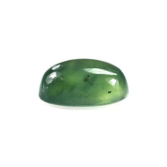 GREEN SERPENTINE PLAIN OVAL CAB 10X8MM 2.57 Cts.