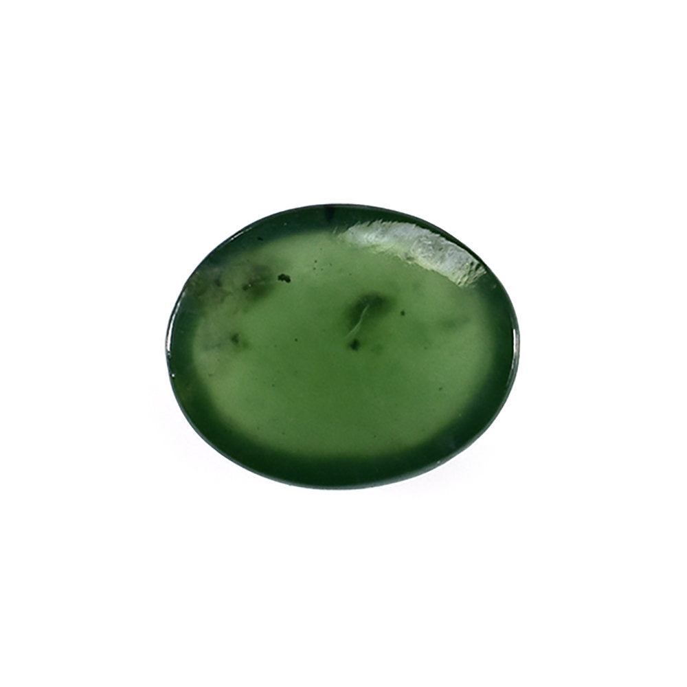 GREEN SERPENTINE PLAIN OVAL CAB 10X8MM 2.57 Cts.