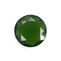 GREEN SERPENTINE BOTH SIDE TABLE CUT COIN 12MM 3.83 Cts.
