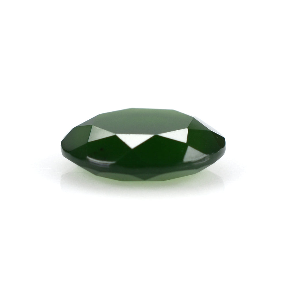 GREEN SERPENTINE BOTH SIDE TABLE CUT COIN 12MM 3.83 Cts.