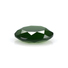 GREEN SERPENTINE BOTH SIDE TABLE CUT COIN 12MM 3.83 Cts.