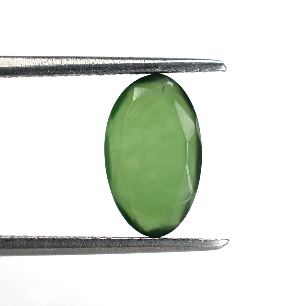 GREEN SERPENTINE BOTH SIDE TABLE CUT OVAL 11.30X6.70MM 1.95 Cts.