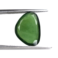 GREEN SERPENTINE BOTH SIDE TABLE CUT TRILLION 15.40X11MM 4.75 Cts.