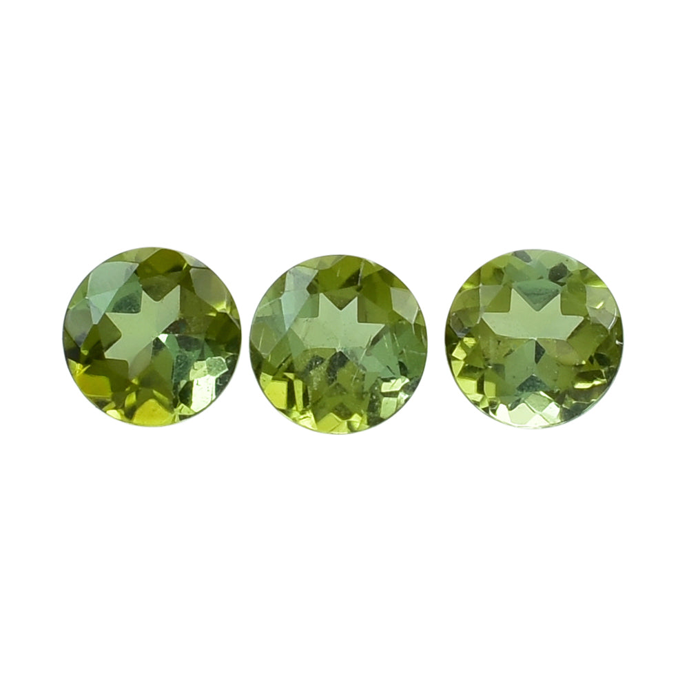 NEW GREEN TOURMALINE CUT ROUND 3.50MM 0.17 Cts.