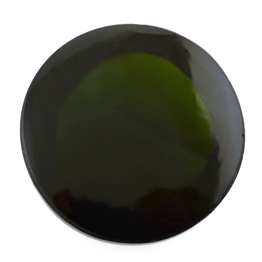 GREEN TOURMALINE ROUND CAB (DARK) 14MM 12.2 Cts.