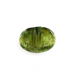 GREEN TOURMALINE CATS EYE OVAL CAB 7X5MM 0.96 Cts.