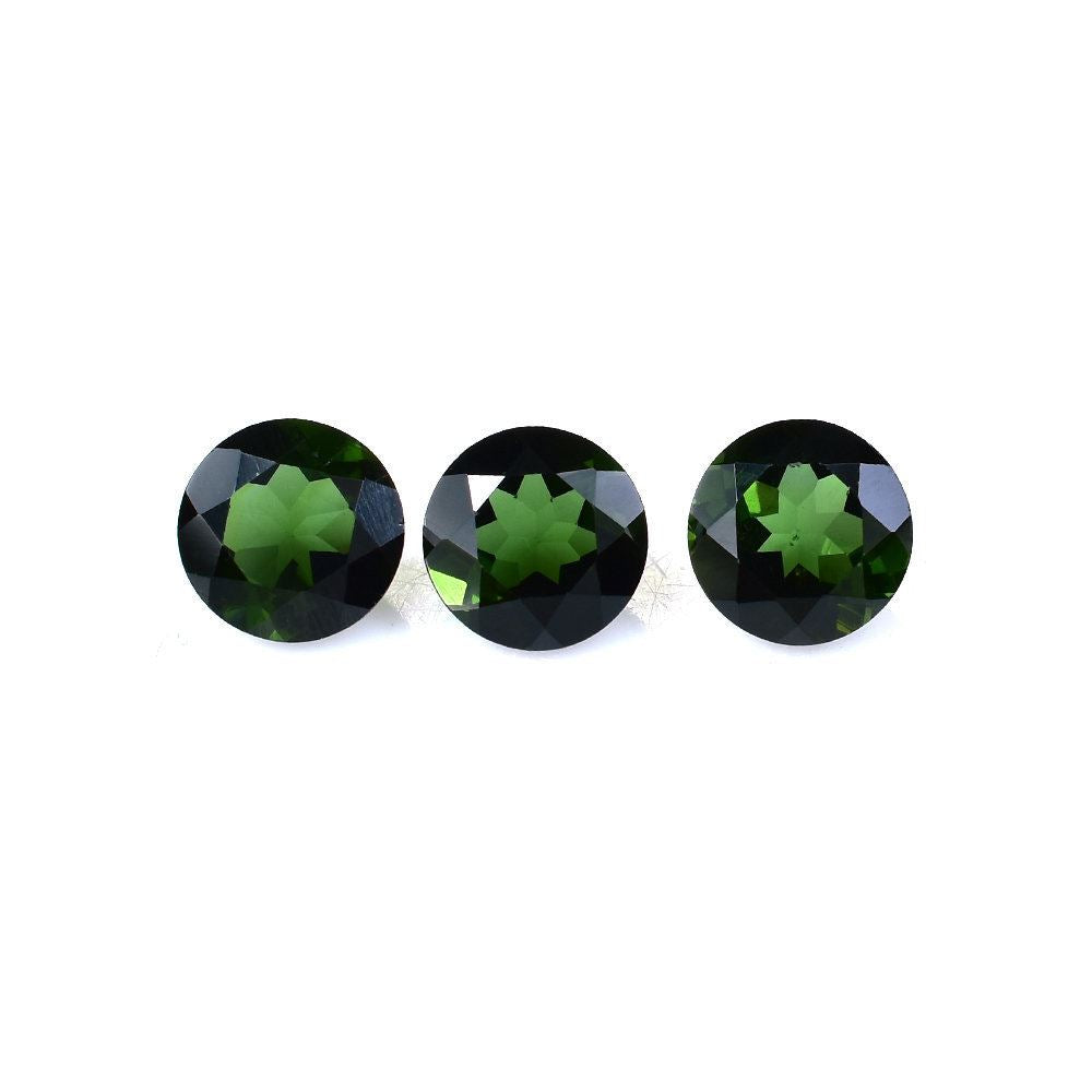 GREEN TOURMALINE CUT ROUND (DARK) 6MM 0.77 Cts.