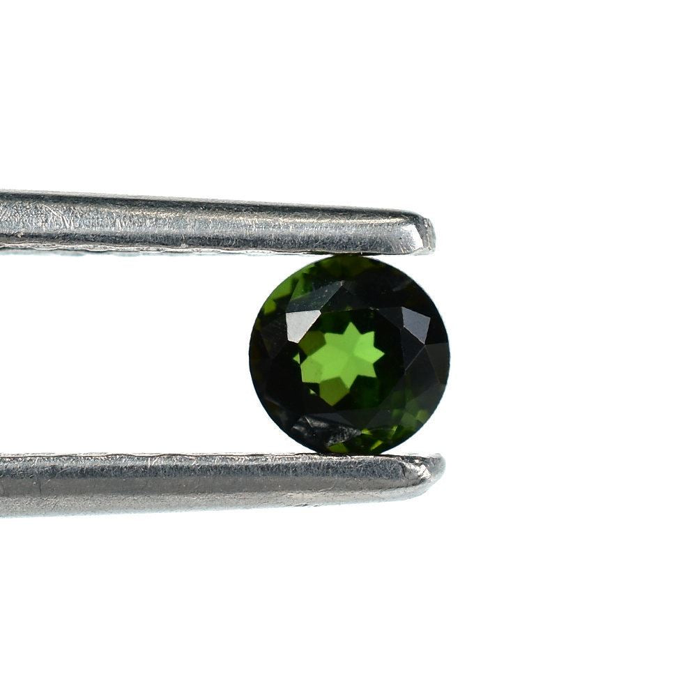 GREEN TOURMALINE CUT ROUND (DARK) 4MM 0.27 Cts.