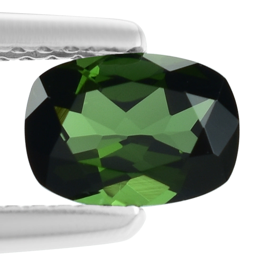 GREEN TOURMALINE CUT CUSHION (DARK) 7X5MM 0.75 Cts.