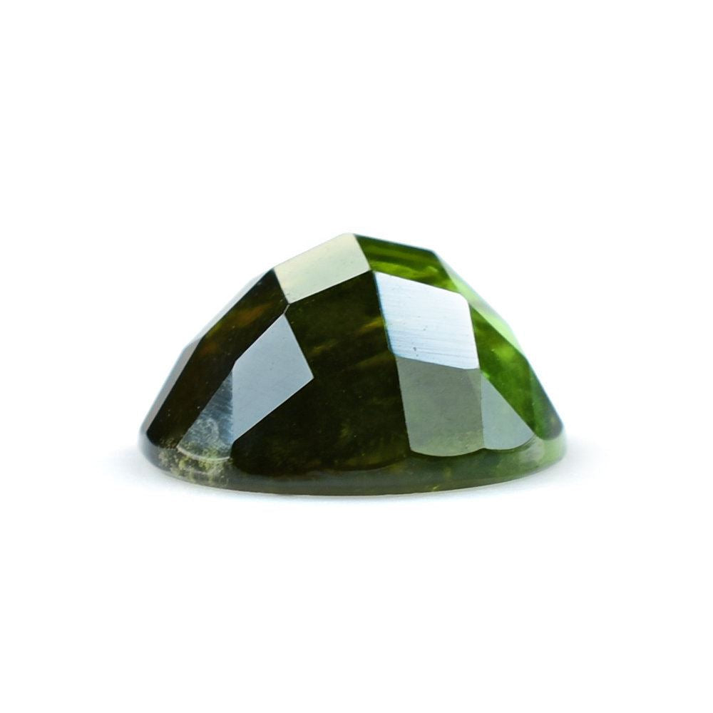 OLD GREEN TOURMALINE CHECKER CUT ROUND (MEDIUM/HI) 9MM 2.64 Cts.