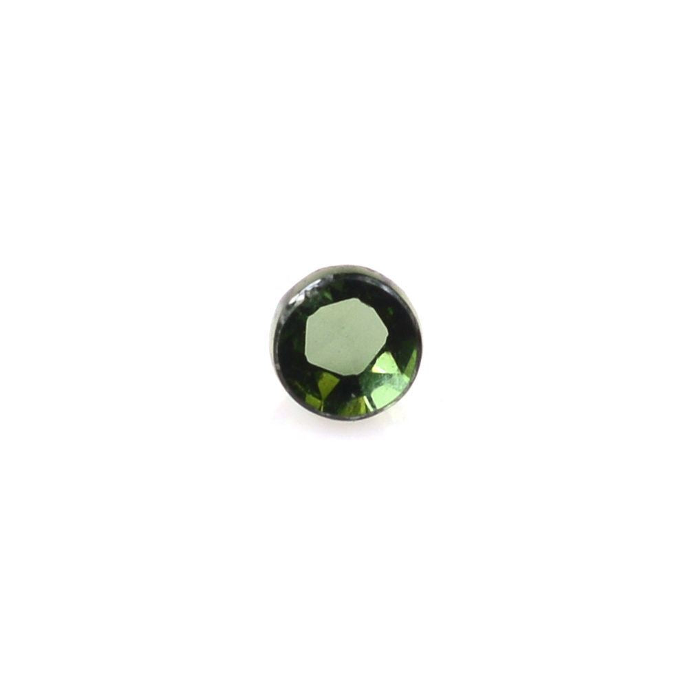 GREEN TOURMALINE ROSE CUT ROUND CAB (MEDIUM/SI) 2.20MM 0.06 Cts.