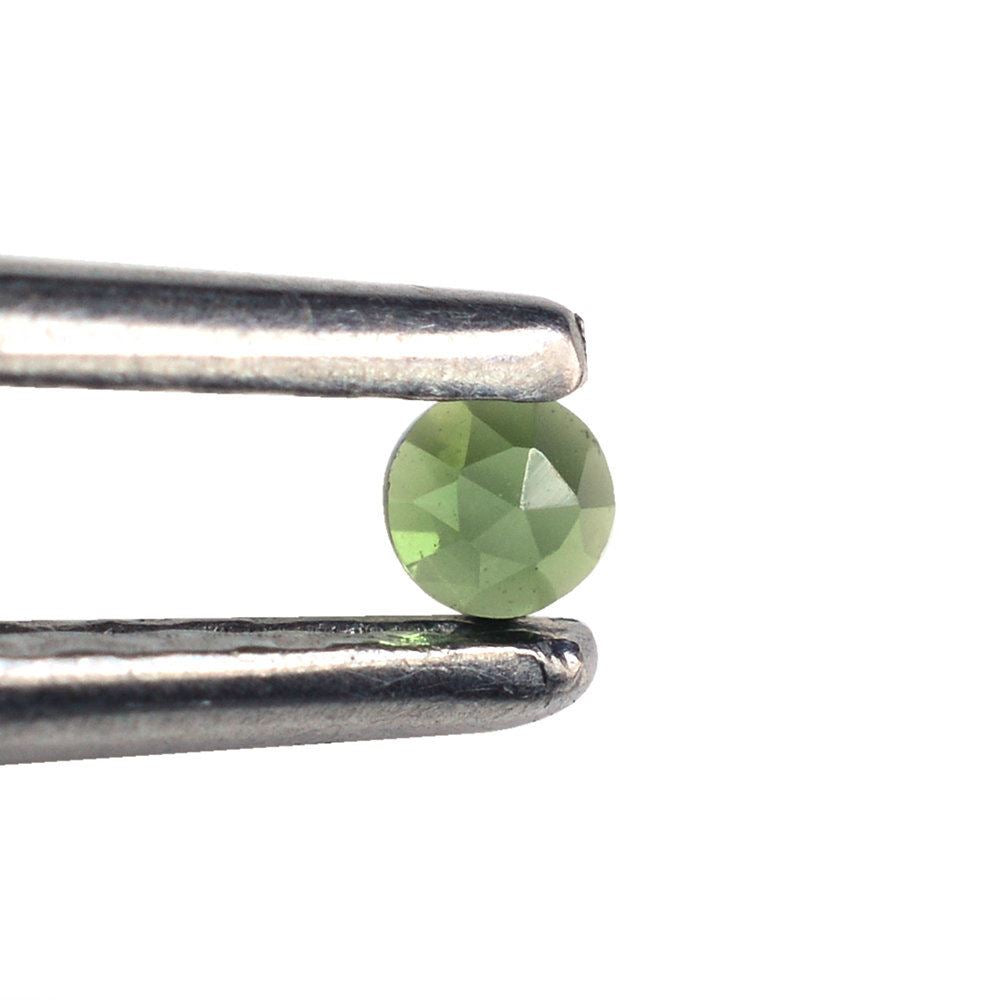 GREEN TOURMALINE ROSE CUT ROUND CAB (MEDIUM/SI) 2.20MM 0.06 Cts.