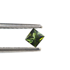 GREEN TOURMALINE PRINCESS CUT SQUARE (MEDIUM) 3.50MM 0.20 Cts.