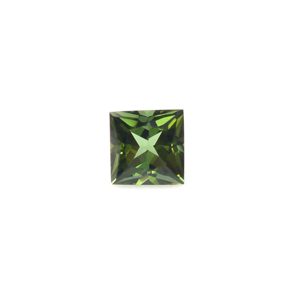 GREEN TOURMALINE PRINCESS CUT SQUARE (MEDIUM) 4MM 0.35 Cts.