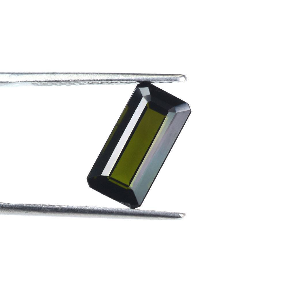 GREEN TOURMALINE CUT OCTAGON (VERY DARK) 14X7MM 3.65 Cts.