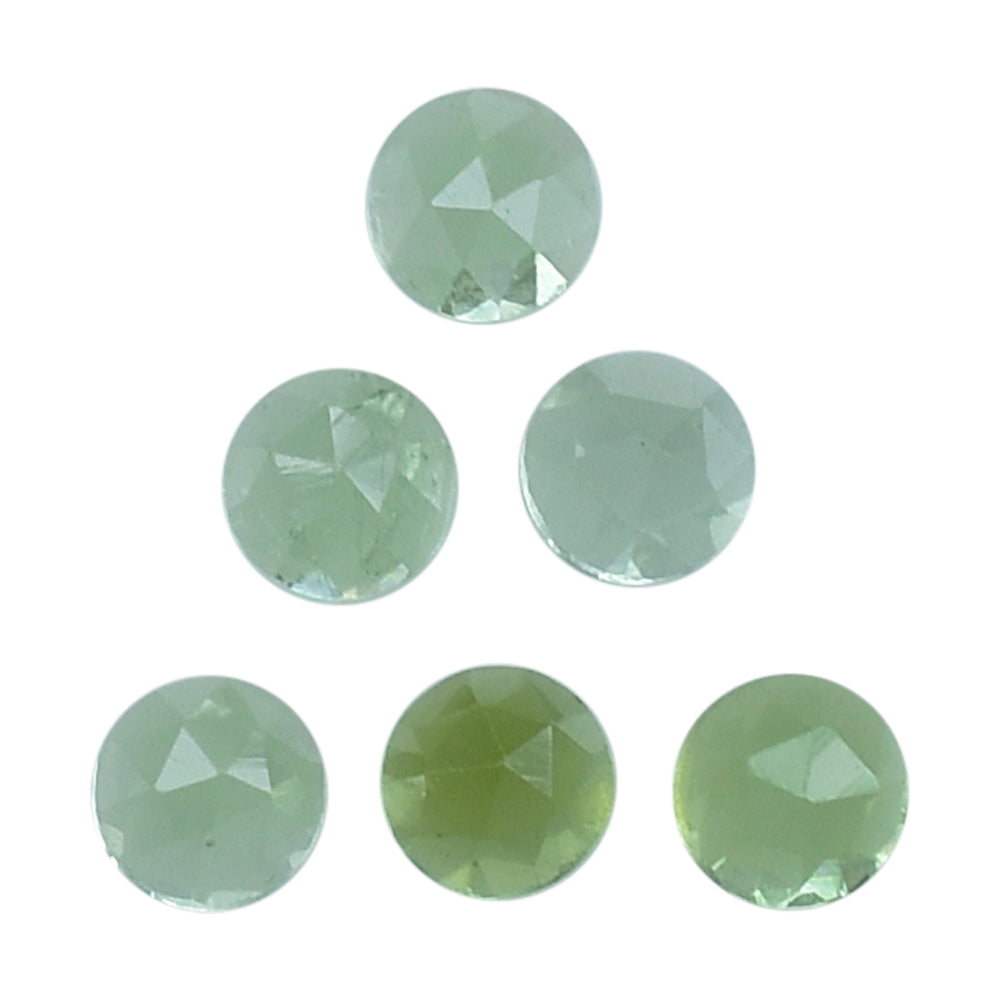 GREEN TOURMALINE (OPEN COLOR) (SI) ROSE CUT ROUND CAB 2MM 0.06 Cts.