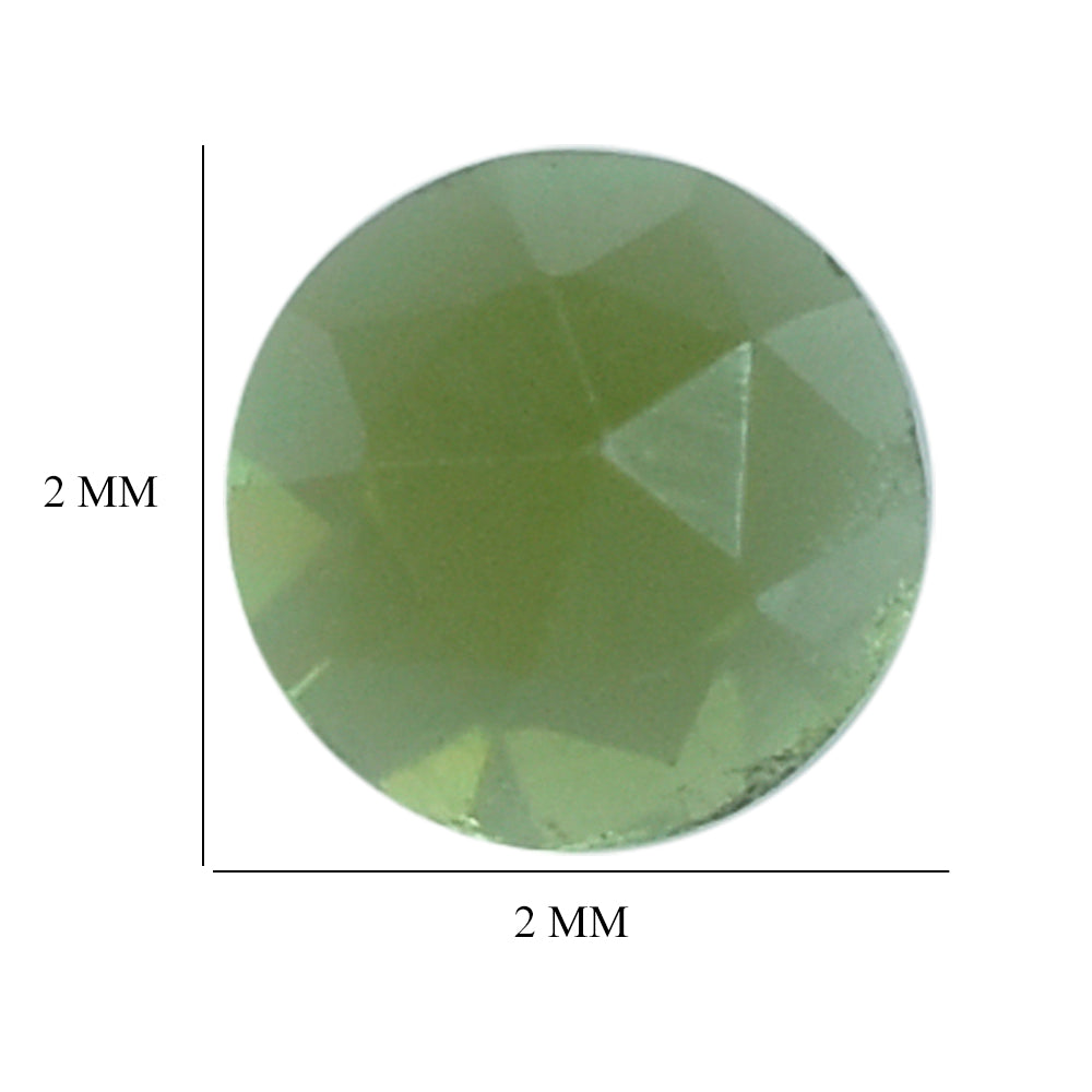 GREEN TOURMALINE (OPEN COLOR) (SI) ROSE CUT ROUND CAB 2MM 0.06 Cts.