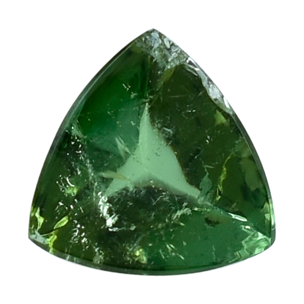 GREEN TOURMALINE (OPEN COLOR) (SI) SUGARLOAF TRILLION CAB (FLAT BOTTOM) 5MM (TH. 3.25-3.65MM) 0.60 Cts.