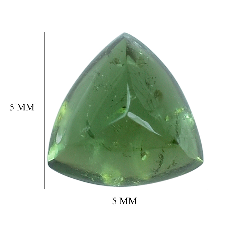 GREEN TOURMALINE (OPEN COLOR) (SI) SUGARLOAF TRILLION CAB (FLAT BOTTOM) 5MM (TH. 3.25-3.65MM) 0.60 Cts.