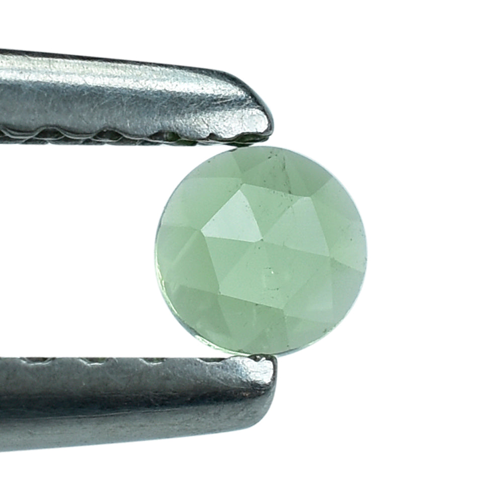 GREEN TOURMALINE (OPEN COLOR) (SI) ROSE CUT ROUND CAB 3MM (TH. 1.50-1.90MM) 0.13 Cts.