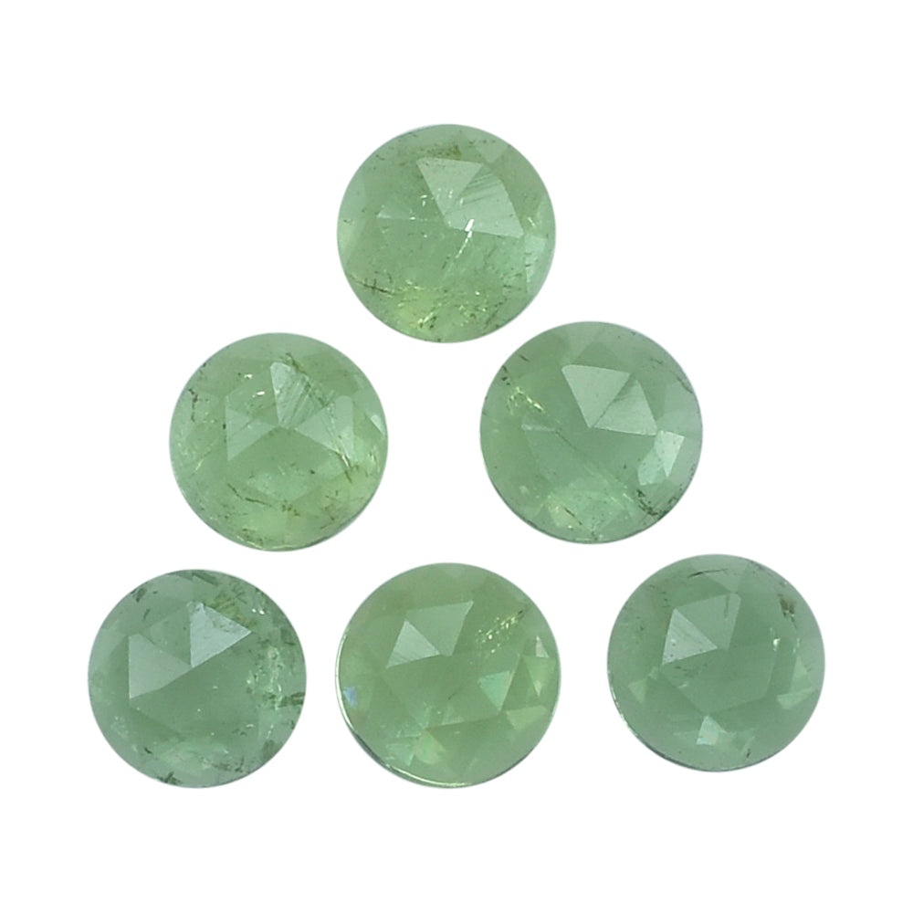 GREEN TOURMALINE (OPEN COLOR) (SI) ROSE CUT ROUND CAB 3MM (TH. 1.50-1.90MM) 0.13 Cts.