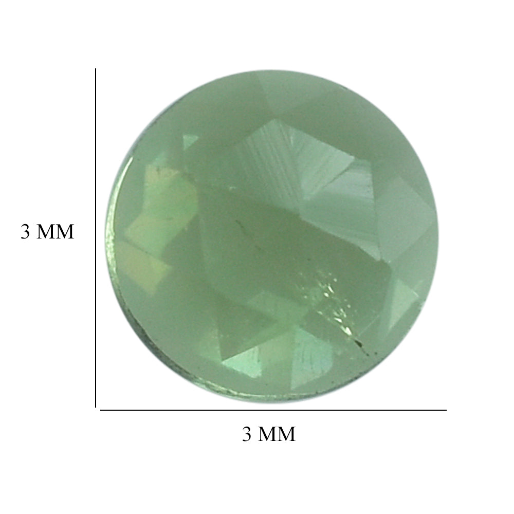 GREEN TOURMALINE (OPEN COLOR) (SI) ROSE CUT ROUND CAB 3MM (TH. 1.50-1.90MM) 0.13 Cts.