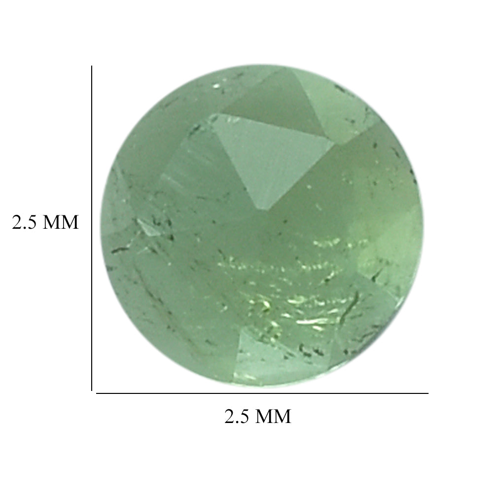 GREEN TOURMALINE (OPEN COLOR) (SI) ROSE CUT ROUND CAB 2.50MM (TH. 1.25-1.55) 0.08 Cts.