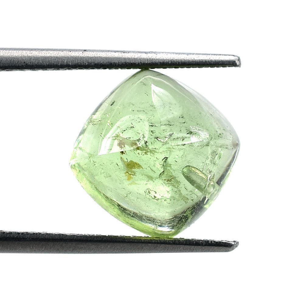 GREEN TOURMALINE SUGARLOAF CUSHION CAB (LITE) (TRANSPARENT) 10X10MM 5.40 Cts.