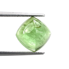 GREEN TOURMALINE SUGARLOAF CUSHION CAB (VERY MILKY) 10X10MM 5.05 Cts.