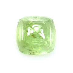 GREEN TOURMALINE SUGARLOAF CUSHION CAB (SEMI MILKY/LITE) 10X10MM 5.30 Cts.