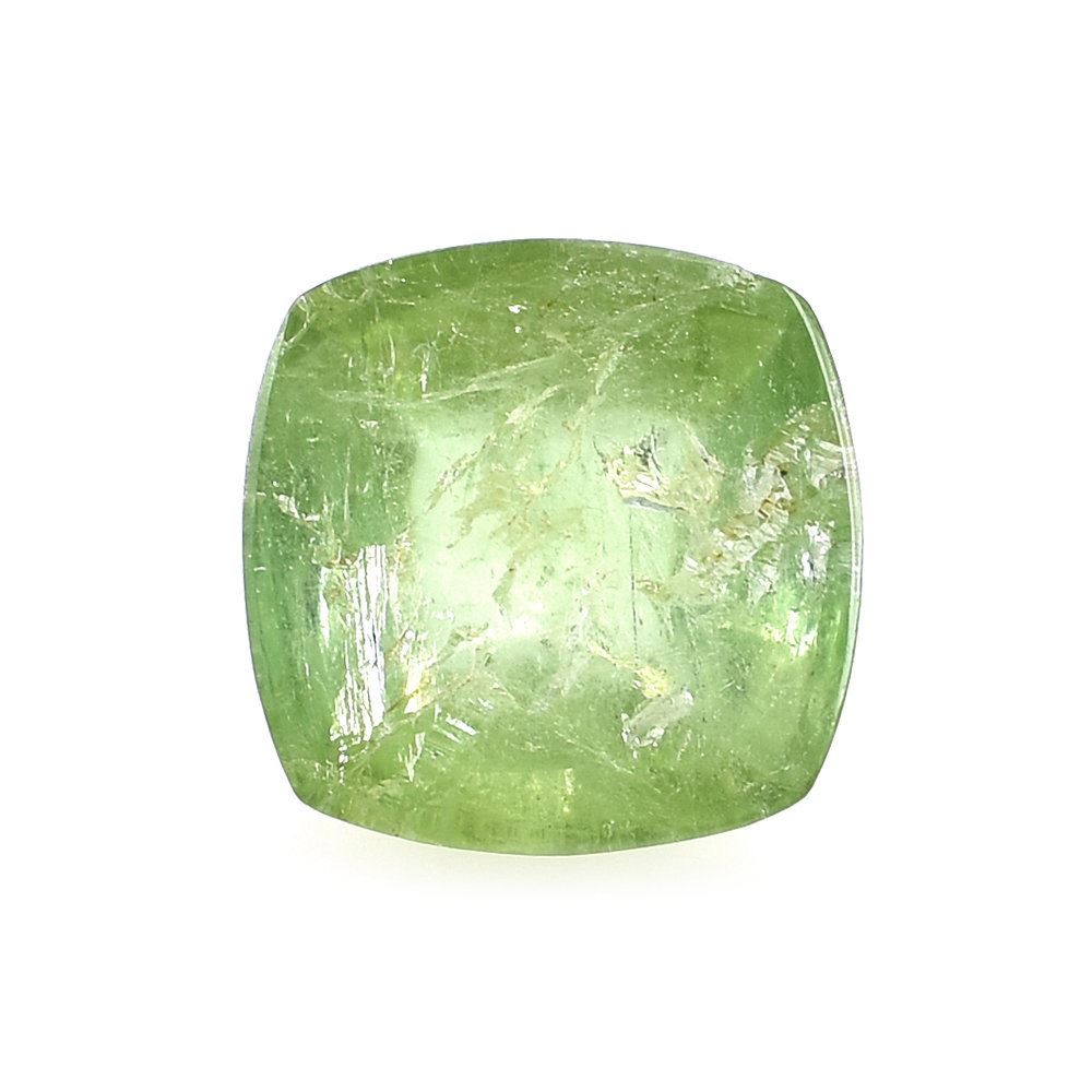 GREEN TOURMALINE SUGARLOAF CUSHION CAB (SEMI MILKY/LITE) 10X10MM 5.30 Cts.