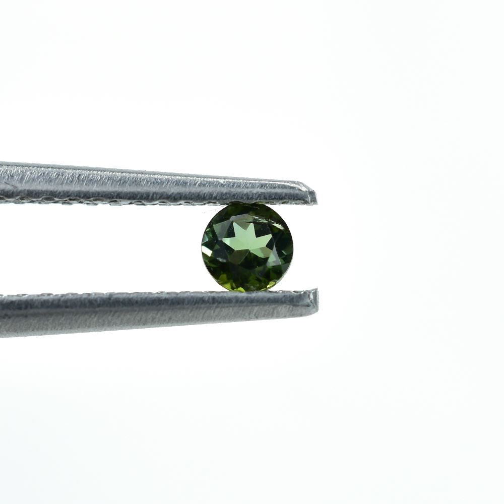 GREEN TOURMALINE CUT ROUND (DARK) (HI) 3.00X3.00MM 0.11 Cts.