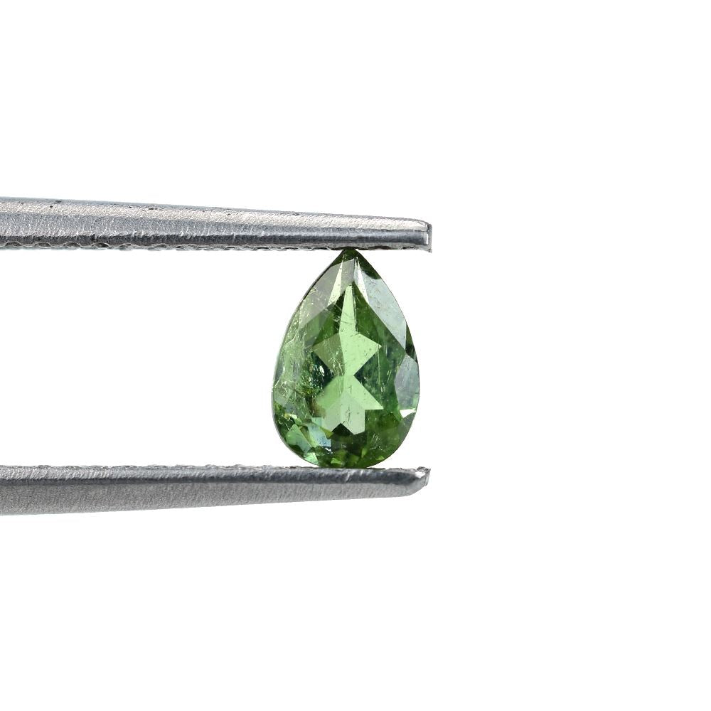 GREEN TOURMALINE CUT PEAR (DARK) (HI) 6.00X4.00MM 0.43 Cts.