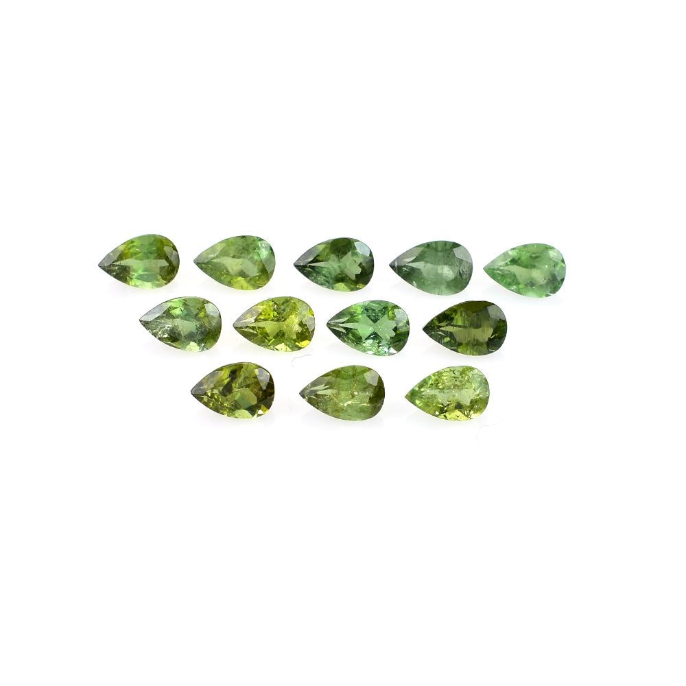 GREEN TOURMALINE CUT PEAR (DARK) (HI) 6.00X4.00MM 0.43 Cts.