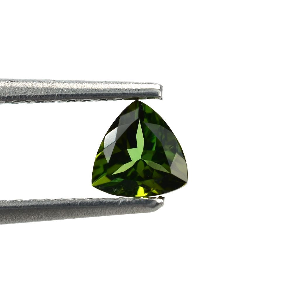 GREEN TOURMALINE CUT  TRILLION (CLEAN/DARK) 5.00X5.00MM 0.42 Cts.