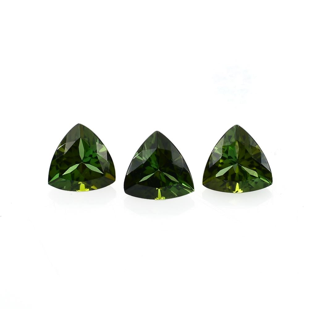 GREEN TOURMALINE CUT  TRILLION (CLEAN/DARK) 5.00X5.00MM 0.42 Cts.