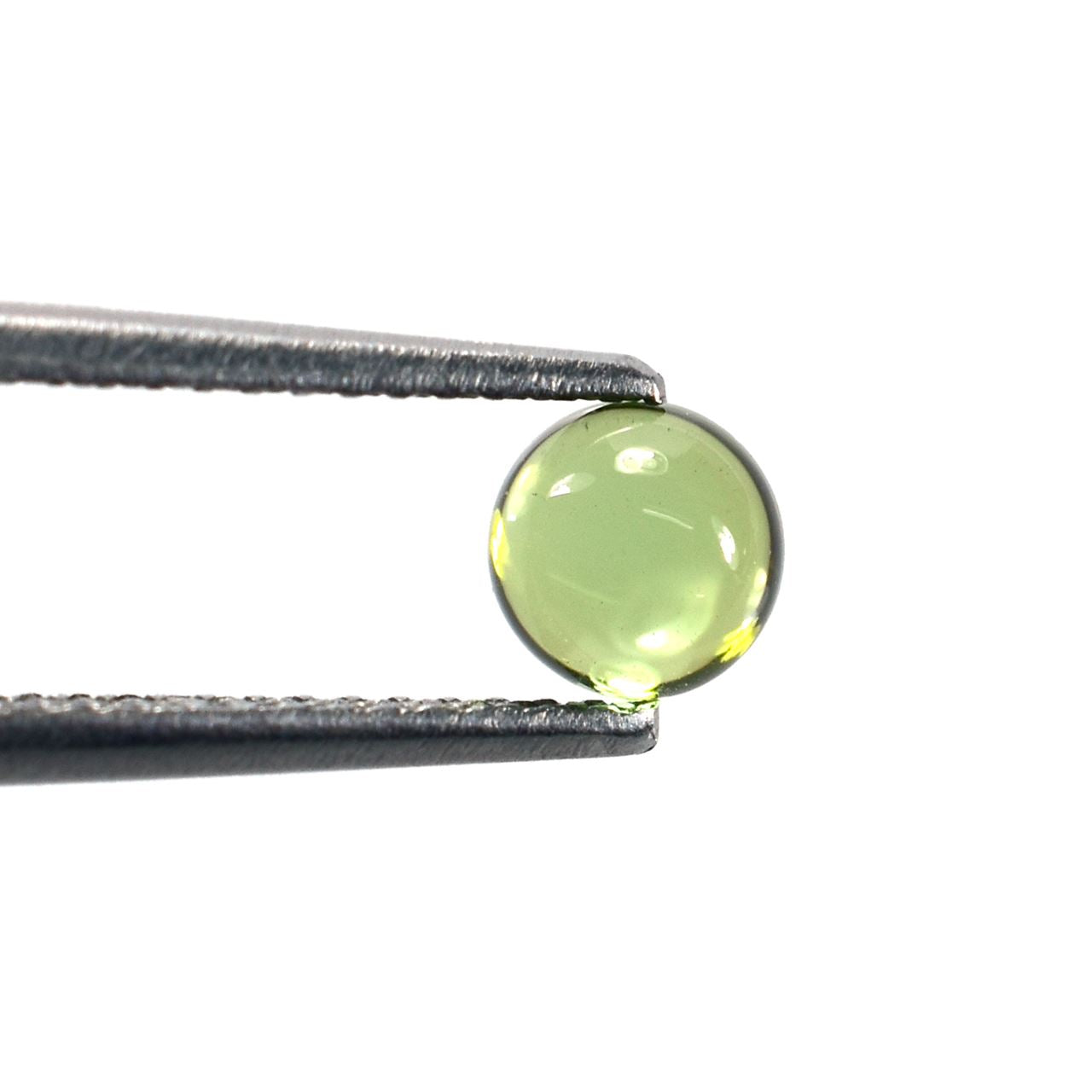 GREEN TOURMALINE PLAIN ROUND CAB LITE(CLEAN) 5.00X5.00 MM 0.53 Cts.