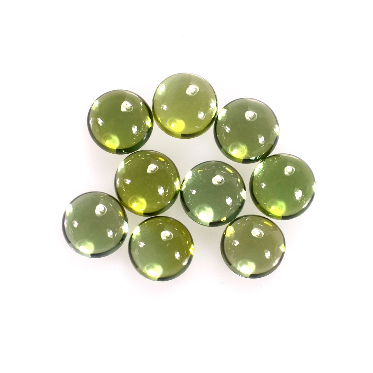 GREEN TOURMALINE PLAIN ROUND CAB LITE(CLEAN) 5.00X5.00 MM 0.53 Cts.