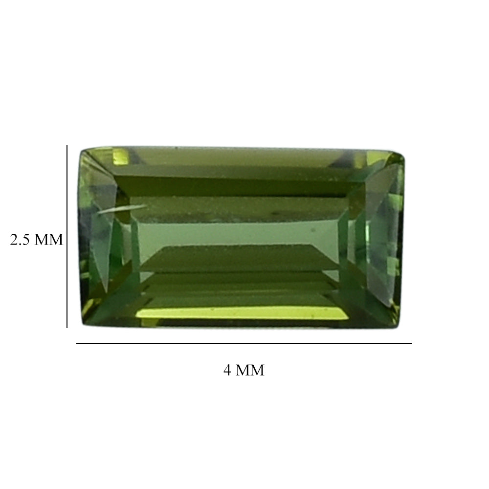 NEW GREEN TOURMALINE CUT BAGUETTES 4X2.50MM 0.16 Cts.