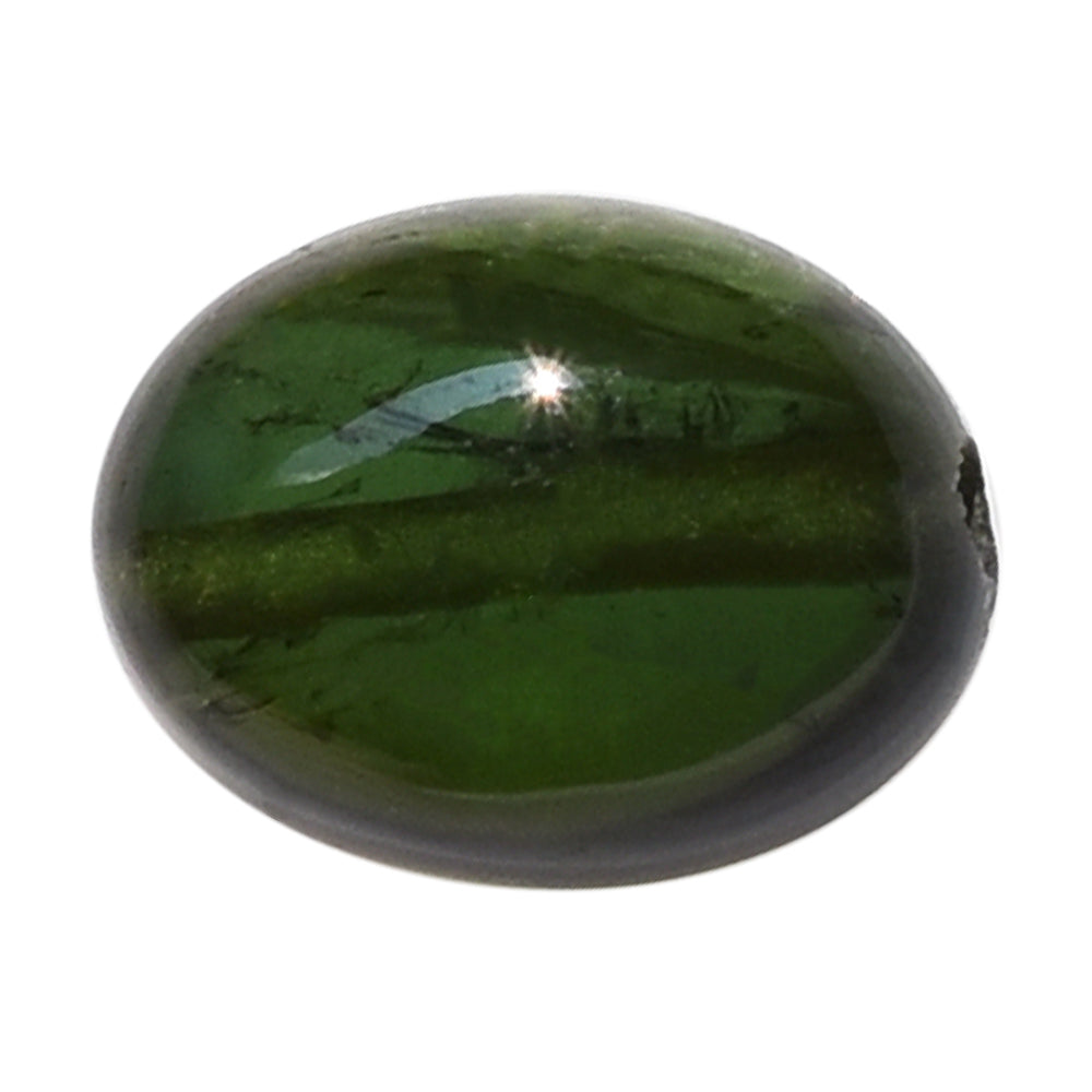 GREEN TOURMALINE PLAIN TUMBLE (FULL DRILL) 8X6MM 1.89 Cts.