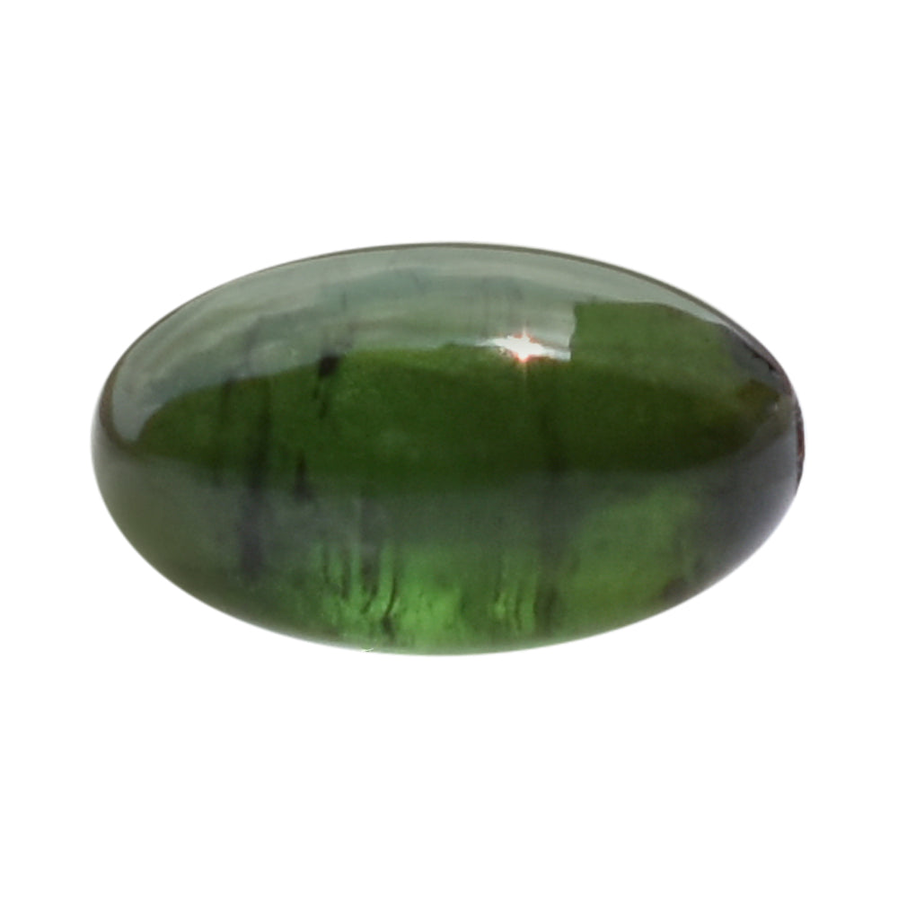 GREEN TOURMALINE PLAIN TUMBLE (FULL DRILL) 9X7MM 2.71 Cts.