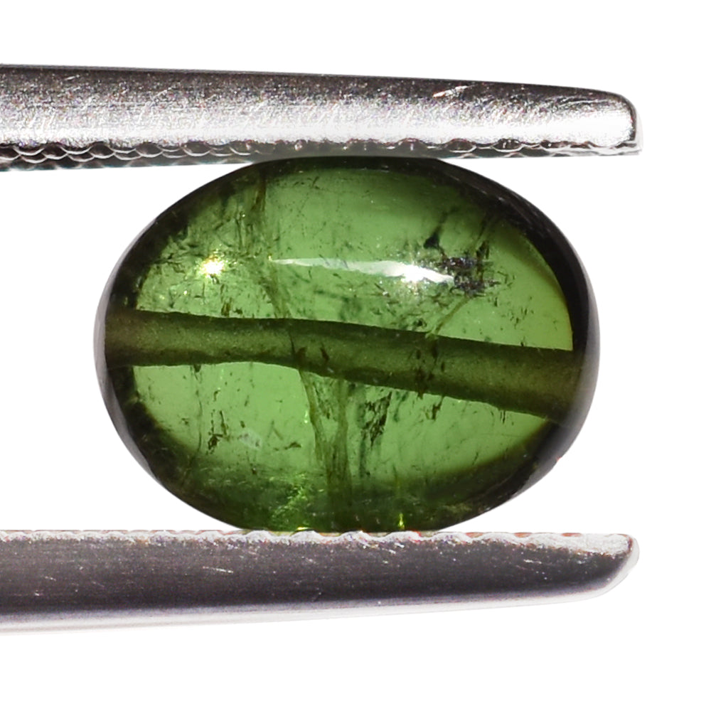 GREEN TOURMALINE PLAIN TUMBLE (FULL DRILL) 9X7MM 2.71 Cts.