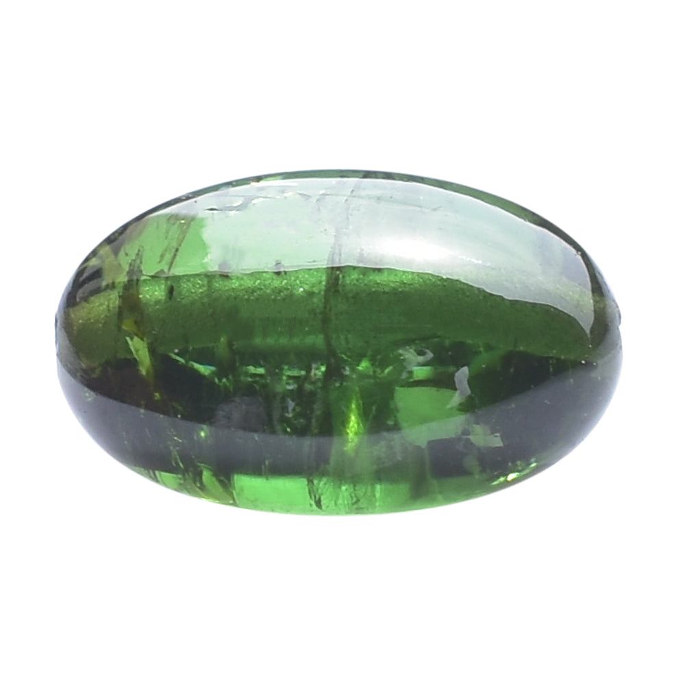 GREEN TOURMALINE PLAIN TUMBLE (FULL DRILL) 10X8MM 3.60 Cts.