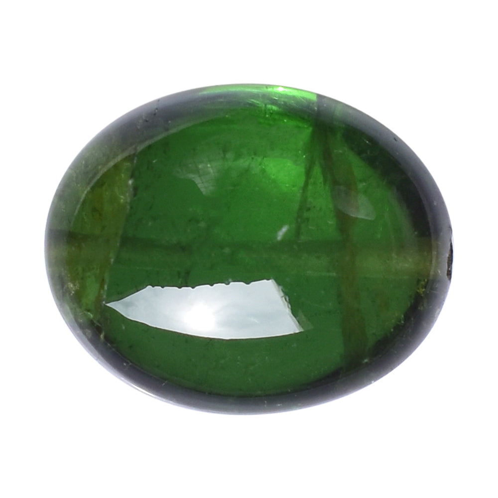 GREEN TOURMALINE PLAIN TUMBLE (FULL DRILL) 11X9MM 5.21 Cts.