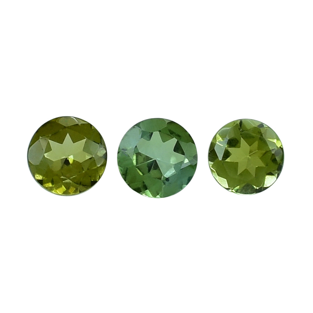 GREEN TOURMALINE CUT ROUND 3MM  0.11 Cts.