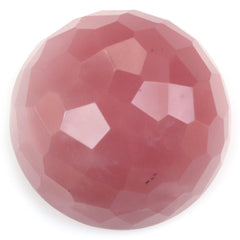 GUAVA QUARTZ IRREGULAR FACETED ROUND CAB 20MM 28.46 Cts.