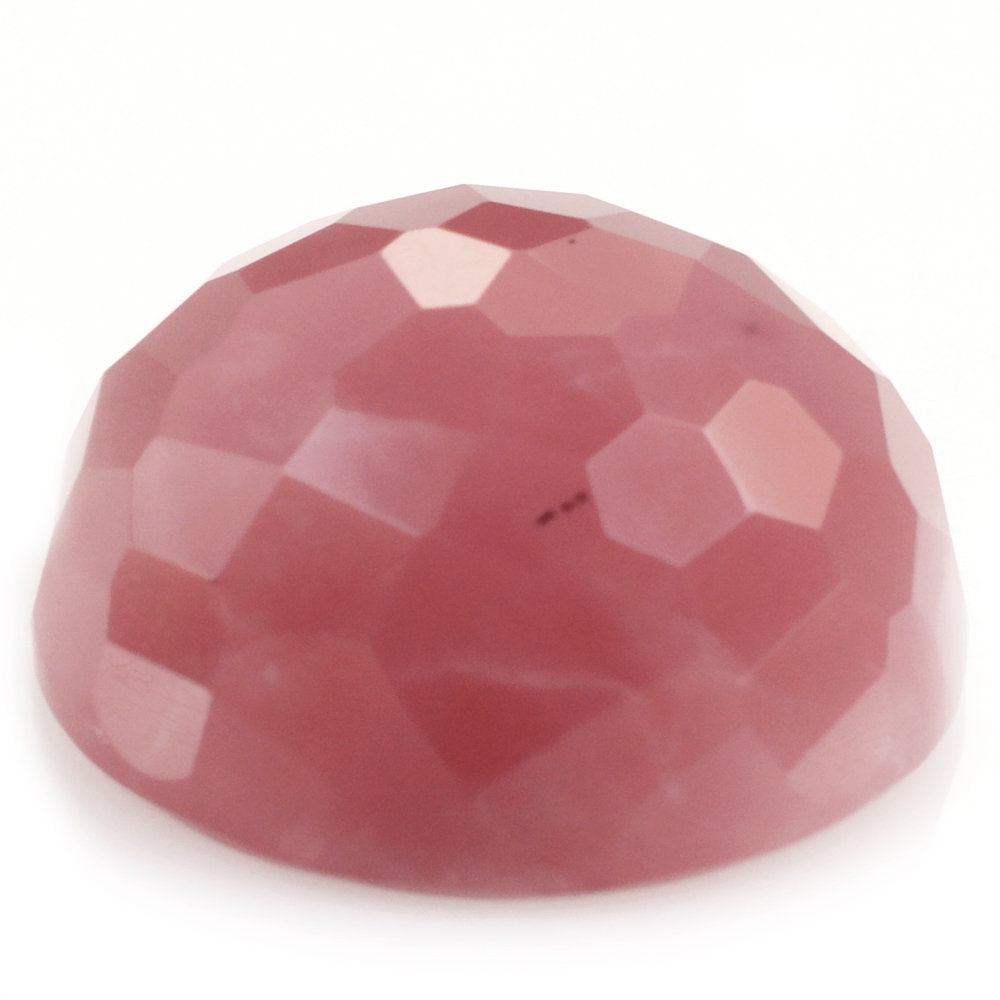 GUAVA QUARTZ IRREGULAR FACETED ROUND CAB 20MM 28.46 Cts.