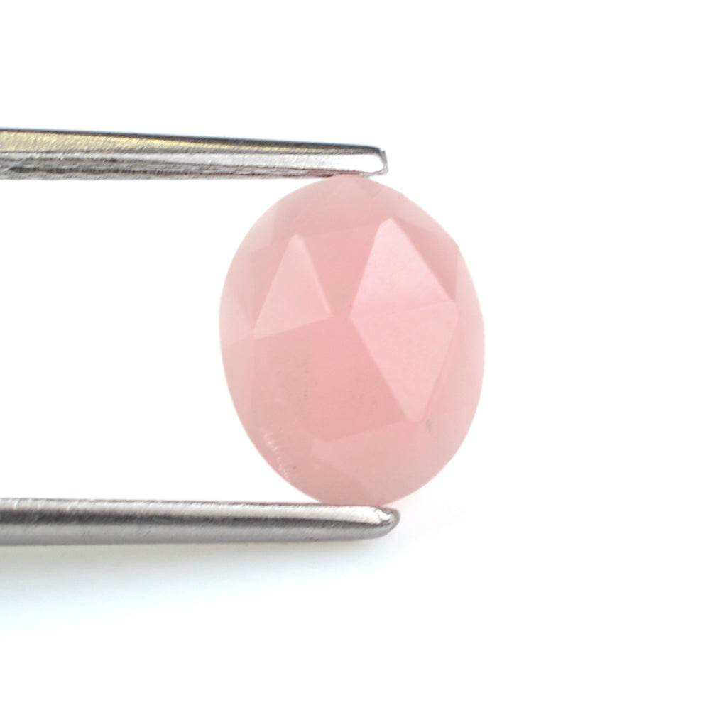 GUAVA QUARTZ ROSE CUT OVAL CAB 10X8 MM 2.28 Cts.